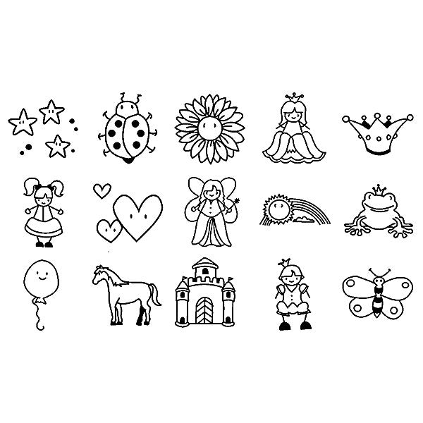 Stempel f. Mädchen, Prinzessin, Pferde & Co. Kinderstempel